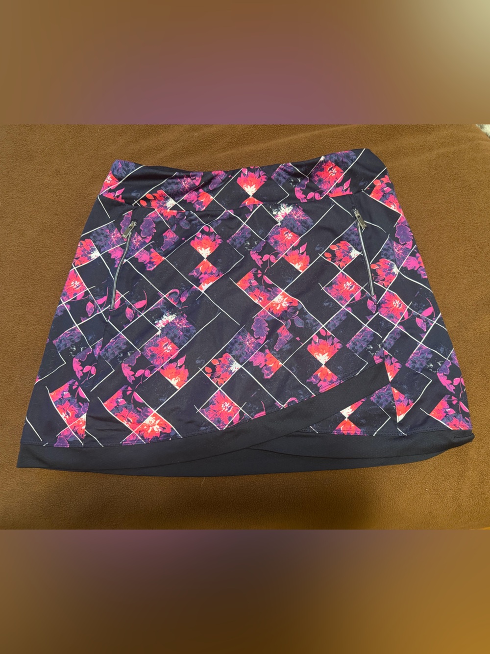 Tail Navy golf Skirt with Pink & Purple Geo Floral Print